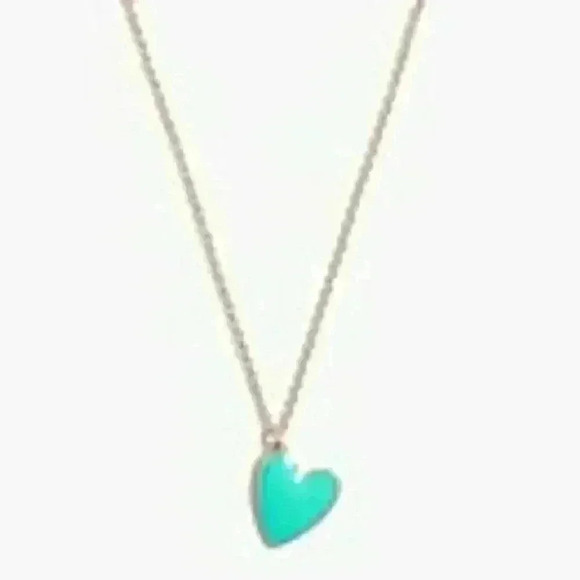 J Crew Enamel Heart Necklace in sun washed mint - Picture 1 of 3